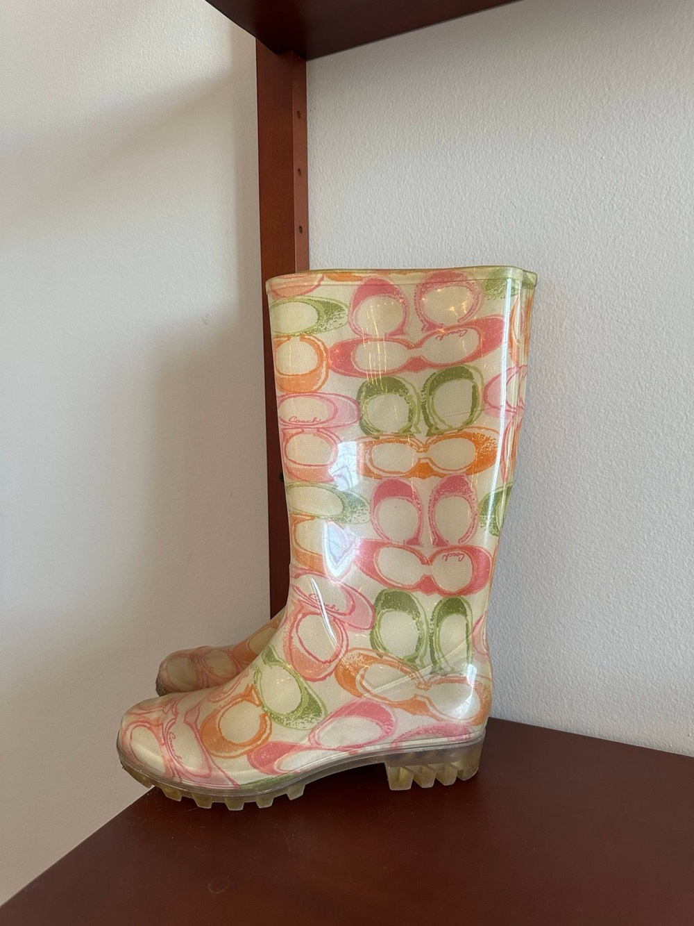 Coach Pixy Poppy Dream Signature C Rubber Rain Boots